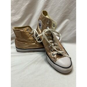 Converse Hi Top Gold Metallic Canvas Men's 8 Women's 10 Chuck Taylor All Star